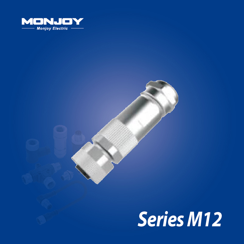 M12*1.0，X标准，直式，孔， 螺钉接线，屏蔽，电缆连接器
