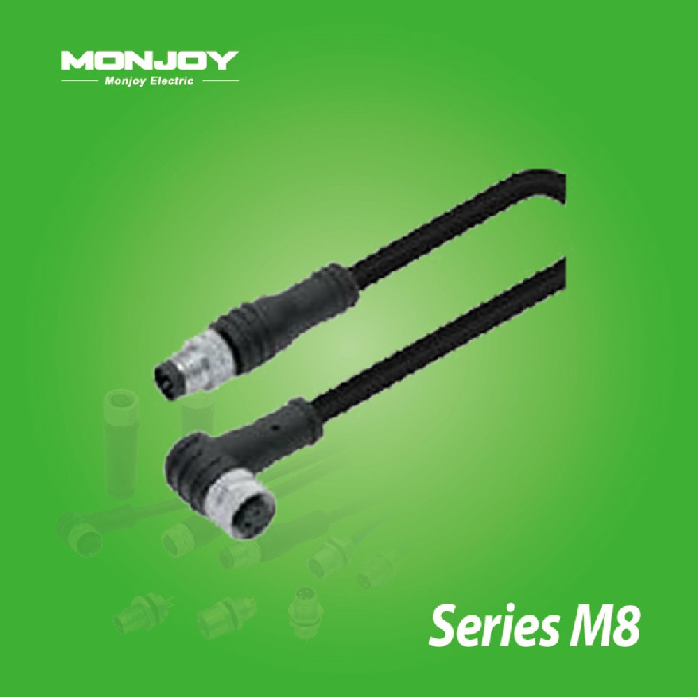 M8*1.0直式，针- M8*1.0弯式，孔 屏蔽，浇铸电缆连接器
