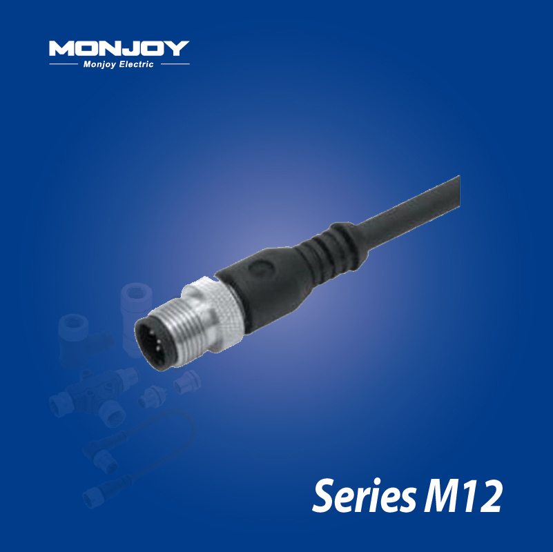 M12*1.0，D标准，直式，针， 浇铸电缆连接器