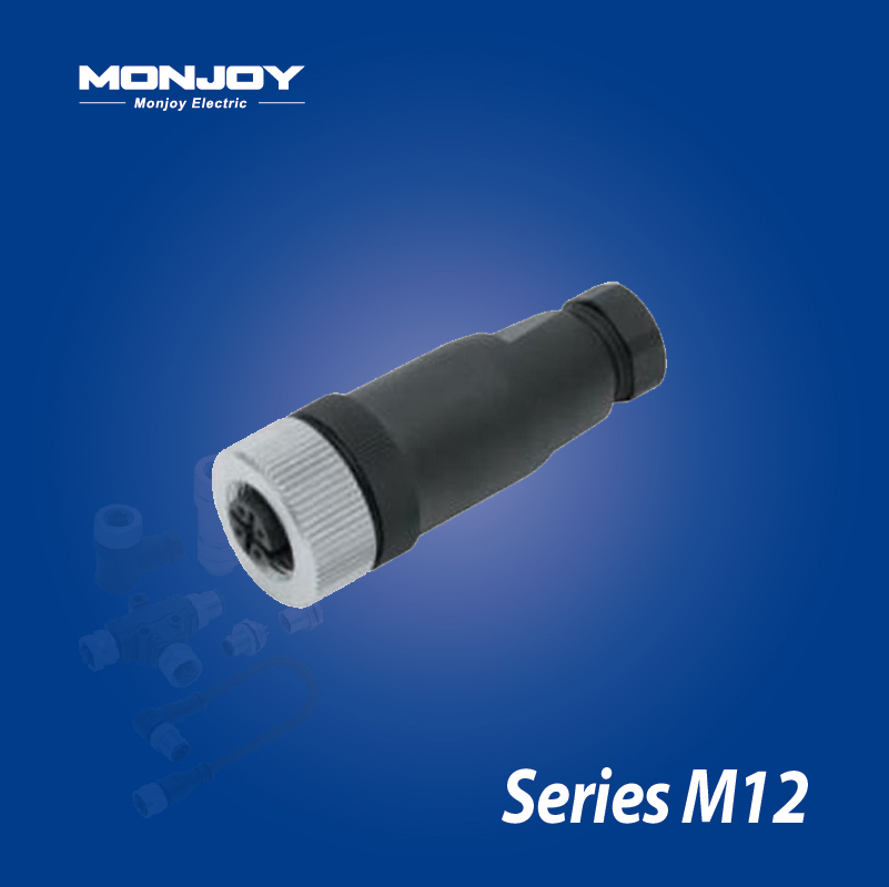 M12*1.0，D标准，直式，孔， 螺钉接线，电缆连接器