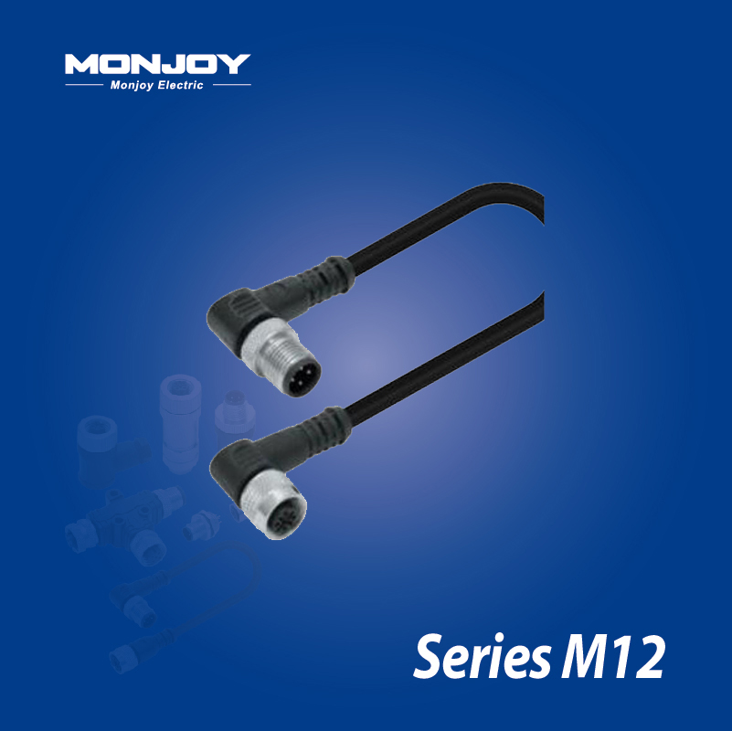 M12*1.0，A标准，弯式，针- M12*1.0，A标准，弯式，孔 浇铸电缆连接器